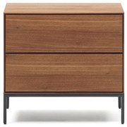 Nočný stolík v dekore orecha v prírodnej farbe Vedrana – Kave Home