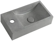 Sapho Sapho, CREST L betónové umývadlo vrátane výpusti, 40x22 cm, čierny granit, AR403