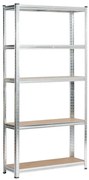 Kovový regál 90x30x180 cm strieborný