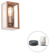 Inteligentné nástenné svietidlo hrdzavohnedé 26 cm IP44 vrátane Wifi ST64 - Charlois