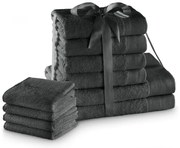 Tmavosivé froté bavlnené uteráky a osušky v súprave 10 ks Amari – Restilo