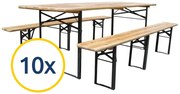 10 x Pivný set 200 x 50 x 25 cm | 3 nohy na lavici