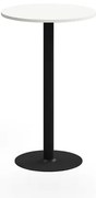 Barový stôl ALVA, Ø700x1100 mm, HPL, čierna/biela