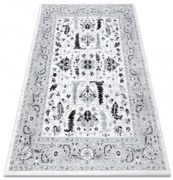 Koberec ARGENT - W7039 Kvety sivý / čierny