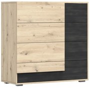 Komoda Barca (dub artisan + borovica nórska čierna). Akcia -23%. Vlastná spoľahlivá doprava až k Vám domov. 1071569