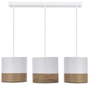 Luster na lanku BIANCO 3xE27/40W/230V biela/hnedá