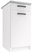 Kuchynská skrinka Belini spodná so zásuvkami 40 cm biely mat s pracovnou doskou TOR SDSZ1-40/1/WT/WT/0/B1
