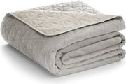 Sivobéžový zamatový prešívaný pléd 170x210 cm Laila – Restilo