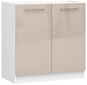 Spodná kuchynská skrinka pod drez OLIWIA S80 biela / cappuccino, lesk