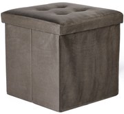 Hnedý skladací taburet ZAREX VELVET L