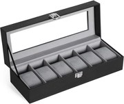 Box na hodinky Watch2, 30x8x11,2 cm, čierna/sivá