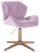 LuxuryForm DESIGN Stolička MILANO VELUR na zlatom kríži - levanduľa