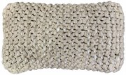 Béžovo-strieborný vankúš s veľkými okami Kian Rope - 30*50 cm