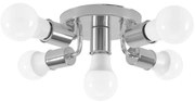 Toolight - Stropná kovová 6-ramenná lampa 6xE27 60W APP707-5C, chrómová, OSW-05206