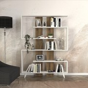 Könyvespolc Rain - White, Walnut