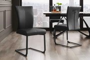 Moderná konzolová stolička Austin čierna pravá koža