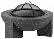 Prenosné ohnisko s roštom 79,5x38 cm, čierna/tmavá žula