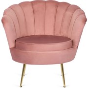 Kreslo VELO ružové zamatové