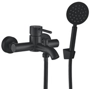 Kuchinox Noia, nástenná vaňová batéria s ručnou sprchovou súpravou, čierna matná, LAV-BNK_711D