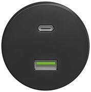 Kliklap - Retro USB zásuvka A+C bez rámika antracit