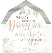 Ceduľka drevená domček NEW 19x2, 1x20 cm