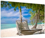 Obraz - Hojdacia sieť na pláži (90x60 cm)