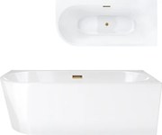 Rohová vaňa Corsan Intero 150 x 74 Pravostranná montáž Korok Zlato