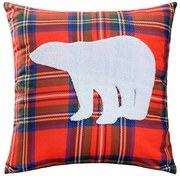 VIANOČNÁ DEKORAČNÁ OBLIEČKA NA VANKÚŠ BEAR 45X45 CM VZOROVANÁ