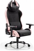 Herné kreslo z textílie Normal Size, čierno-ružové: Diablo X-Horn 2.0 Akira Pink