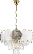 Toolight Toolight, krištáľová závesná lampa Ø40 cm, 4xE14, SWE083-CP, zlatá, OSW-30212
