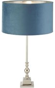 Searchlight EU81214TE - Stolná lampa WHITBY 1xE27/10W/230V modrá/chróm