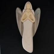 AMADEA Drevený anjel so srdcom, farebný, masívne drevo, 22x12x2 cm