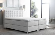 Vysoká čalúnená posteľ boxspring Luca šedá 180 + topper zdarma