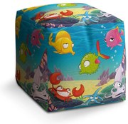 Taburet Cube podmorský svet 2, farebná
