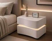 LuxuryForm DESIGN Nočný stolík ALVA s LED osvetlením – biely