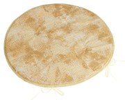 Bellatex Sedák Adela okrúhly hladký Hadia koža hnedá, 40 x 40 cm