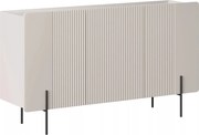 Komoda Malmi 150 cm trojdverová - kašmír / crema bianca / čierne nožičky