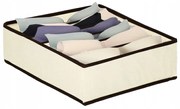 VERK GROUP Organizér na spodnú bielizeň, podprsenky, čiapky, KIPIT, 6 priehradiek, béžový 34 x 30 x 10 cm