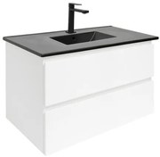 Kúpeľňová skrinka s umývadlom SAT B-Way 79x50x45 cm biela lesk BWAY280WU4B2B