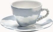 Ručne dokončená porcelánová šálka na kávu's podšálkou Les Objets Mouleversants