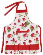 Detská zástera na traky bavlnená Jahôdky