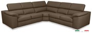 Kožená rohová sedacia súprava LOREN II XL, hnedá (madras - 111 bark)