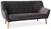 Sivá 3miestna pohovka NORDIC 3 VELVET