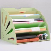 DIY kancelársky zásobník na dokumenty, organizér na dokumenty A4 5 priehradiek zelený 2402