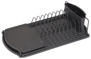 Kuchinox Torino, odkvapkávač na taniere a príbory 47,5x26,5x11 cm na postavenie, čierna matná, LAV-EKC_701A