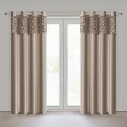 ZATEMŇOVACÍ ZÁVES NA KRÚŽKOCH EVA MINGE ROSES13 140X250 CM TMAVOBÉŽOVÁ