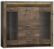 Tempo Kondela Komoda s vitrínami, jaseň tmavý, INFINITY 08