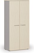Kancelárska skriňa s dverami PRIMO GRAY, 800 x 420 x 1781 mm, sivá/breza