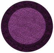 Ayyildiz, Kusový koberec Life Shaggy 1503 lila kruh, 160x160 (priemer) kruh, fialová, spálňa
