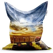 Sedací vak Classic traktor s vlečkou - detský, farebná